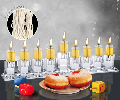 Ner Mitzvah Natural Smokeless Cotton Wicks – 50 Count (Approx.) 39 Ply Thin for Oil Cup Candle – Replacement Wicks...
