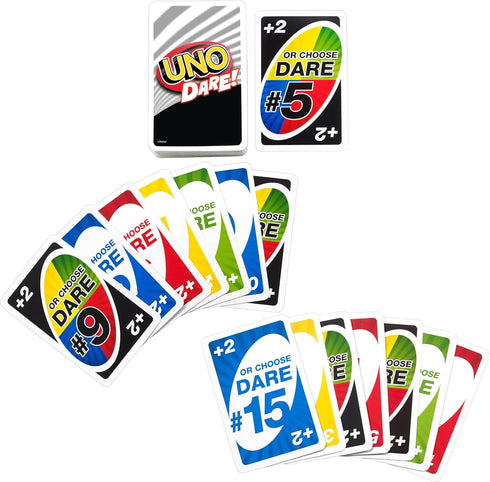 Mattel Games UNO Dare Card Game for Family Night Featuring Challenging and Silly Dares from 3 Different Categories...