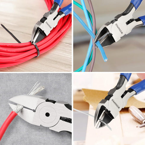 WORKPRO 2 Pack Wire Cutters, 6 Inch Precision Flush Cutters, Spring Loaded Side Cutting Pliers, Sharp Diagonal Cutters for Crafts, Jewelry Making,...