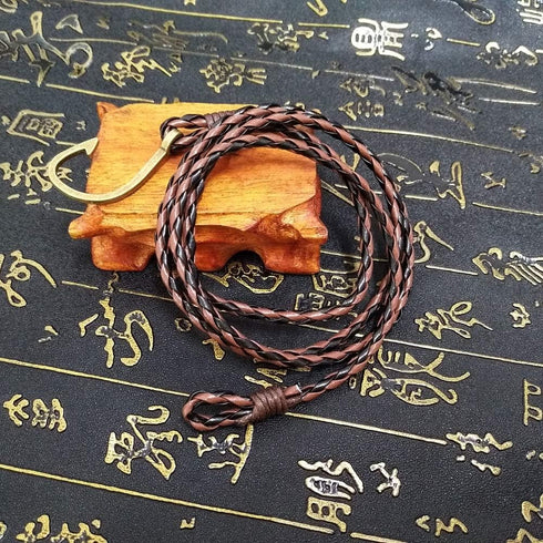 Fish Hook Leather Wrap Braided Bracelet Multi-layer Handwork Punk style Fish Clasp Bracelet for Men...