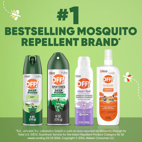 OFF! Deep Woods Insect Repellent Aerosol, Dry, Non-Greasy Formula, Bug Spray with Long Lasting Protection from Mosquitoes, 4 Oz, 2 Count...
