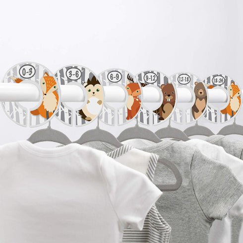 Baby Closet Size Dividers - Woodland Nursery Closet Dividers for Baby Clothes - Fox Deer Bear Hedgehog Beaver Nursery Decor - Baby Closet Dividers...
