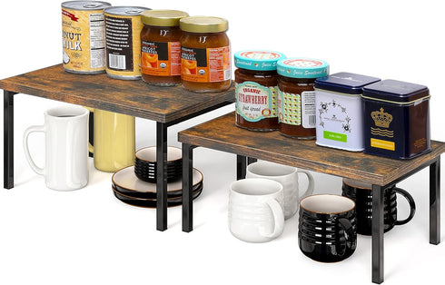 Simple Houseware Expandable Counter Shelf, Rustic Brown...