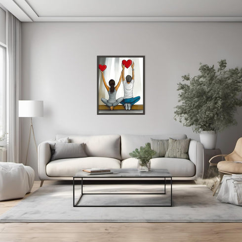 Posterizer 1 pcs-Valentine’s Day couple's yoga-cute poster-Romantic Art-Holiday Poster Collection-Gift for Couples boyfriend girlfriend Husband Wi...