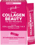 PINK Collagen Powder to Go | 20 Travel Packets | Unflavored Powder Type 1 & 3 | Gluten Free & Non-GMO Grass Fed Peptides...