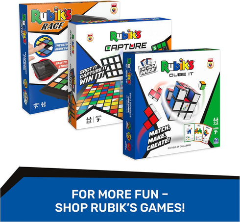 Rubik’s Edge, 3x3x1 Rubik’s Cube for Beginners Single Layer Puzzle Retro Educational Brain Teaser Travel Fidget Toy for Adults & Kids Ages 8+...