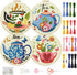 FREEBLOSS 4 Set 8'' Embroidery Kit for Beginners Embroidery Set Afternoon Tea and Flowers Patterns Embroidery Starter Kit with Instructions Includ...