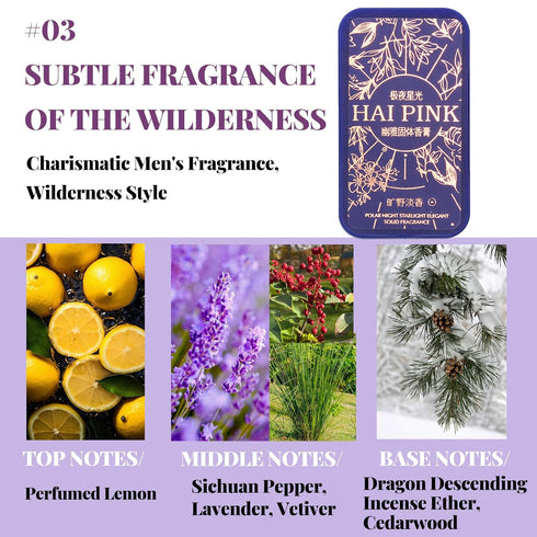 4 Pack Solid Perfume Set, Perfume Sampler for Women and Men, Small Travel Perfume Balm, Portable Fragrance, Birthday Gifts for Men(Polar starlight...