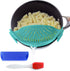 Clip On Kitchen Food Strainer for Spaghetti, Meat, Pasta, & Ground Beef Grease, Colander & Sieve Snaps or Clips Onto Bowls, Pots & Pans Includes S...