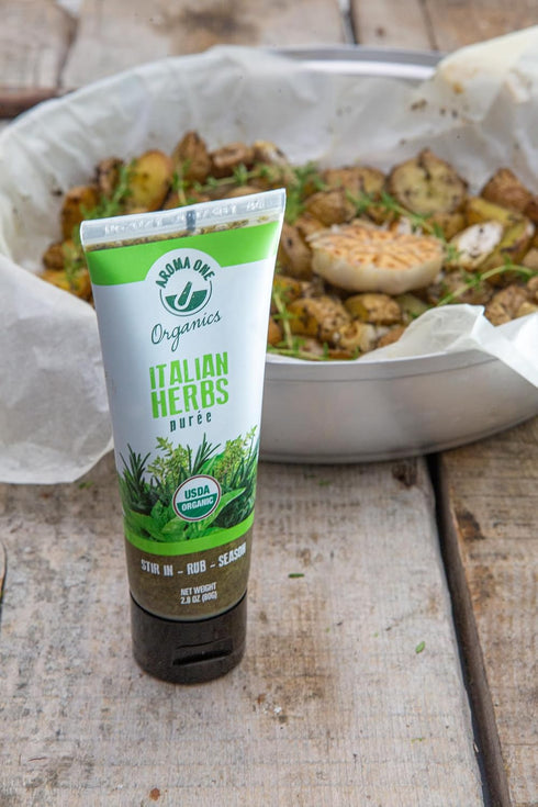 Aroma One Italian Herbs Puree Paste - Organic Herb Concentrate for Cooking, Seasoning & Sauces - Fresh Flavor Enhancer, Non-GMO, Gluten-Free, Vega...