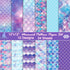 24 Sheets Mermaid Pattern Paper Set, 12"x12" Patterned Cardstock Paper Scrapbooking Supplies Paper Origami Paper for Birthday Theme Party - 12 Sty...