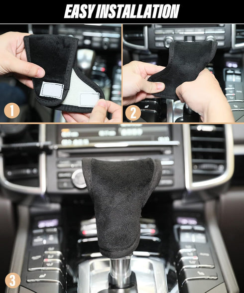 Soft Plush Car Gear Shift Cover,Auto Shift Gear Cover,Automotive Gear Shifter Knob Cover,Universal Fit Gear Stick Cover,Car Shift Lever Interior D...