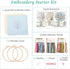 Harimau 3Pc Embroidery Kit for Beginners, Floral Plant Pattern,Cross Stitch Kits Set, Including Stamped Embroidery Cloth with 3 Embroidery Hoops, ...