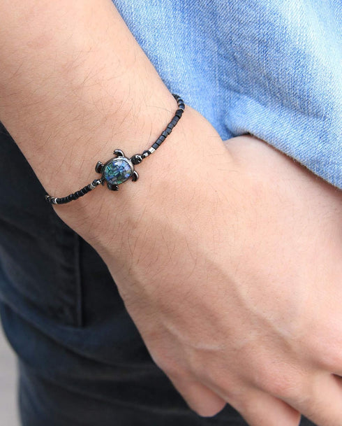 KELITCH Abalone Shell Beaded Bracelet Adjustable Turtle Friendship Wrap Bracelet Tropical Beach Sand Miyuki Bracelet Bangle...