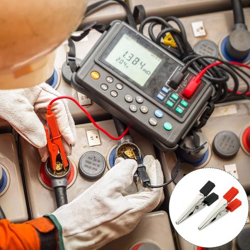 YOKIVE 4 Pair Alligator Clips, Laboratory Test Probe | Connecting Wires, Great for Electric Test (Black, Red, Silver, 2 -Inch)...