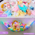 Stuffed Animals Hammock Kids Toy Storage with LED Light Unicorn Castle Plush Toy Organizer Corner Hanging Stuffed Animals Holder For Nursery Kids ...