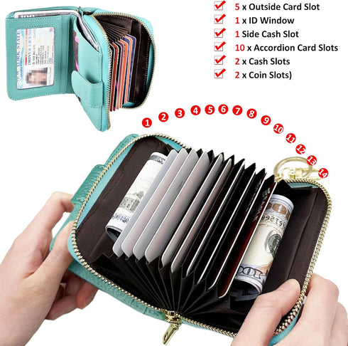 Beurlike Women's RFID Credit Card Holder Organizer Case Leather Security Wallet...