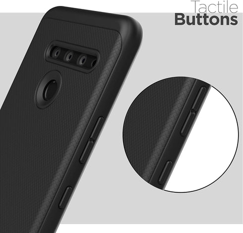 ENCASED LG V50 ThinQ Case (Thin Armor) Slim Fit Flexible Grip Phone Cover - Black...