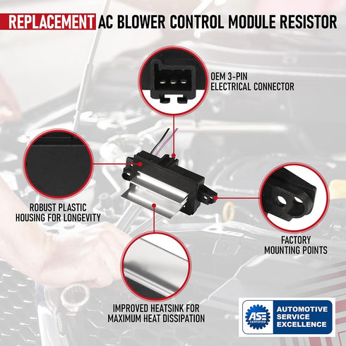 HVAC Blower Motor Resistor - Compatible with Chevy, Cadillac, GMC and Other GM Vehicles - Silverado, Trailblazer, Envoy, Sierra, Rainier - HVAC Co...