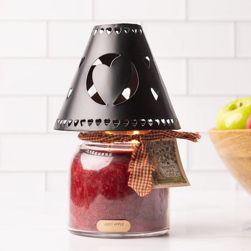 A Cheerful Giver Metal Candle Shade - Black Heart Decorative Tin Candle Shade Fits Most Cheerful Giver 16 oz. & Larger Jar Candles - Lovely Candle...