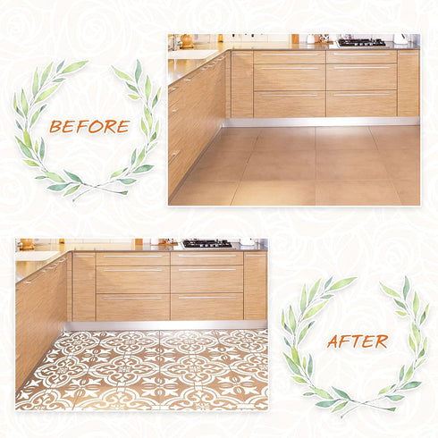 4 Pieces Reusable Tile Stencil 12 x 12 Inches Wall Templates Tile Pattern Stencil Drawing Templates for DIY Scrapbooks Wall Floor Home Decors (Man...