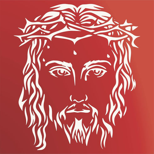Jesus Stencil, 6.5 x 7.5 inch (S) - Christian Catholic Religious Crown of Thorns Stencils for Painting Template...