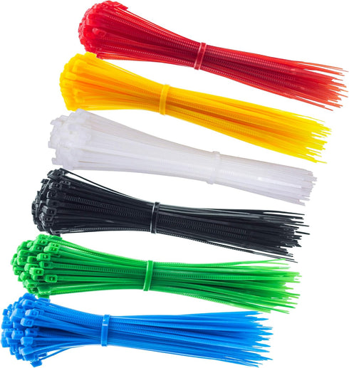 8 Inch Zip Ties (Tying Length 6.7"), 120pcs Nylon Cable Ties, 6 Multi-colors...