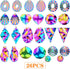 26 Pieces Geometric Shape Earring Blanks Charms Stainless Steel Rainbow Color Blank Pendants Stamping Dangles for DIY Necklace Crafts Jewelry Maki...