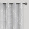 FMFUNCTEX Linen Semi Sheer Curtains for Bedroom and Living Room - Silver Foil 63 Inches Long, Metallic Print Grey Tree Panel for Windows, Light Fi...