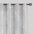 FMFUNCTEX Linen Semi Sheer Curtains for Bedroom and Living Room - Silver Foil 63 Inches Long, Metallic Print Grey Tree Panel for Windows, Light Fi...