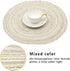 SHACOS Round Placemats Set of 6 Boho Braided Bordered Placemats 15 inch for Dining Tables Wedding Holiday Party (Ivory Bordered, 6)...