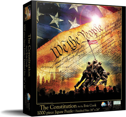 SUNSOUT INC - The Constitution - 1000 pc Jigsaw Puzzle by Artist: Evie Cook - Finished Size 26" x 26" Americana - MPN# 51793...
