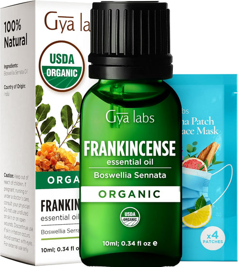 Gya Labs Frankincense Essential Oil - USDA Certified Organic - Boswellia Serrata for Deep Relaxation - 0.34 fl oz - 100% Pure Natural Frankincense...