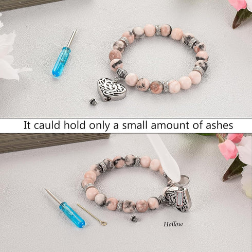 XIUDA Heart Cremation Memorial Urn Bracelet 316L Stainless Steel Keepsake Jewelry Urn Bracelet for Ashes for Women-With Me Always...