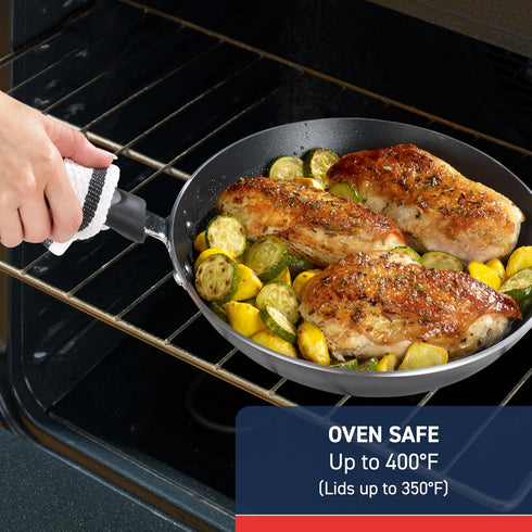 T-fal Experience Nonstick Fry Pan 12.5 Inch, Induction, Oven Broiler Safe 400F, Non Stick Frying Pan, Skillet, Kitchen Egg Pan, Omelet Pan, Cookwa...