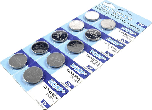 HQRP 10-Pack CR2032 3-Volt Lithium Cell Battery CR2O32 CR2032L...