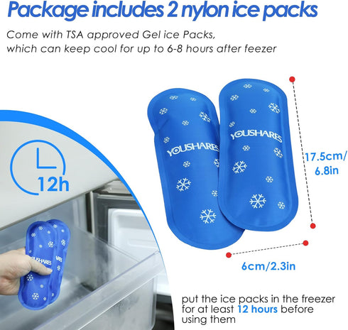 YOUSHARES Insulin Cooler Travel Case TSA Approved - Portable Medication Cooler for Travel with 2 Ice Packs, Insulated Insulin Travel Case for Trip...