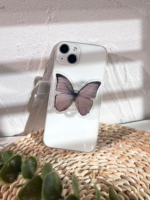 Green Nature Butterfly Phone Grip Stand, Cute Butterfly Cell Phone Holder,Collapsible Phone Charms Accessory,Expanding Kickstand Phone Grip with I...