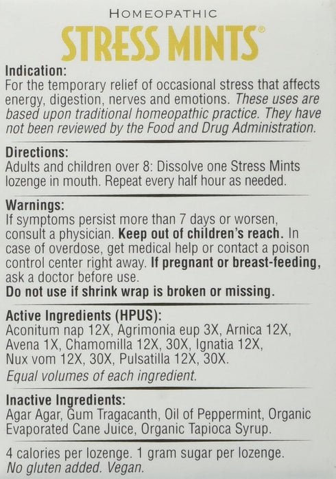 Homeopathic Stress Mint Lozenges, 30 Count...
