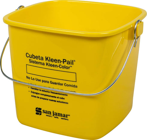 San Jamar Kleen-Pail® Plastic Cleaning Bucket 6 Quarts Yellow...