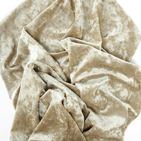 Crushed Velvet Velour Fabric by The Yard Continuous Solid Color Draping Fabric for Wedding Party Backdrop (Khaki)...