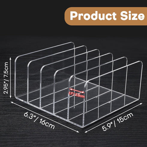 Acrylic Mail Holder, 5-Section Clear Mail Sorter Desktop Organizer Holder, Vertical Letter Sorter, Mail Organizer for Countertop, Home Office Acry...