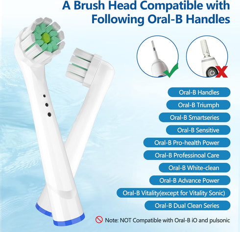 Compitable with Oral B Replacement Brush Heads for Electric Toothbrush Heads Replacement Ultra Soft Bristle for Sensitive Gum Care Toothbrush Head...