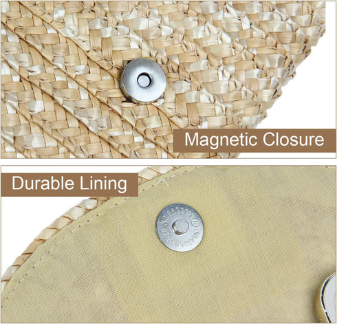 Freie Liebe Straw Clutch Bag for Women Summer Clutch Purses Beach Envelope Wallet Woven Handbags...