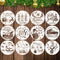12 Pcs Christmas Stencils, 12'' Round Large Christmas Stencils for Painting on Wood Sign Front Door Hanger Xmas Home Decor...