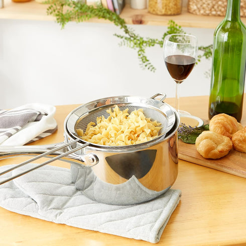 RSVP International Endurance Kitchen Collection, Stainless Steel Fine Mesh Conical Sieve/Colander, Multi-Purpose for Cooking, Baking, Loose Leaf T...