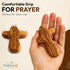 10 Olive Wood Holding Hand Crosses with Gift Bags (With Red or Black Velvet Bag ) From Bethlehem...