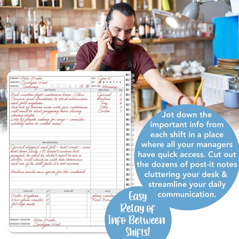 BookFactory Manager Notebook/Manager’s Log Book/Planner/Management Logbook - Wire-O, 100 Pages, 8.5”x11” (LOG-100-7CW-PP(ManagerNotebook)-BX)...