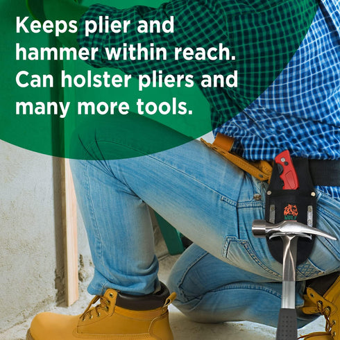 Wolf Hammer & Pliers Holster, Made with Ballistic Nylon & Heavy-Duty Steel, Utility Pouch & Tool Holder, Attaches to Tool Belt, 3’’ Work Tool Belt...