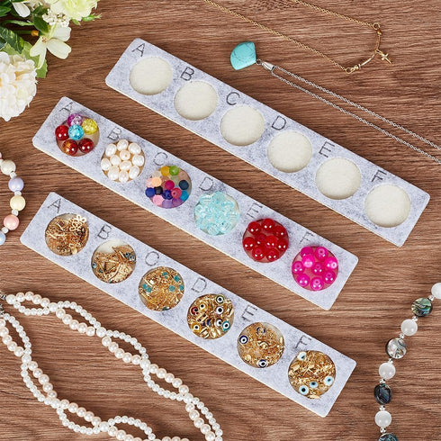 PH PandaHall 10pcs Bead Design Trays Bead Mat Beading Boards Felt Jewelry Bracelet Organizer Storage Tray for Jewelry Making Creating Bracelets Ne...